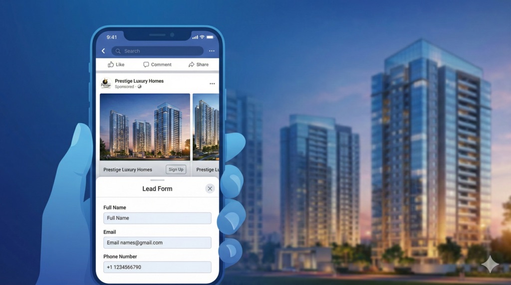 Facebook Lead Ads instant form for a real estate listing on mobile