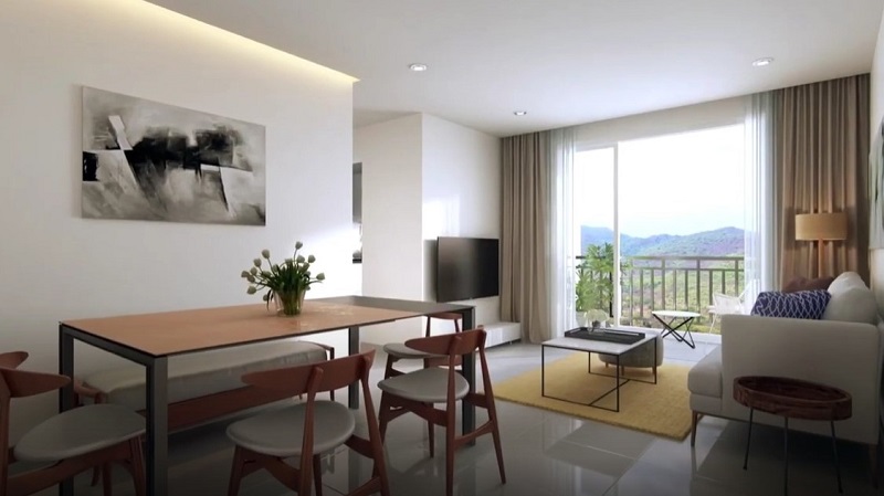 Eldeco Terra and Sol living and dining room interior render