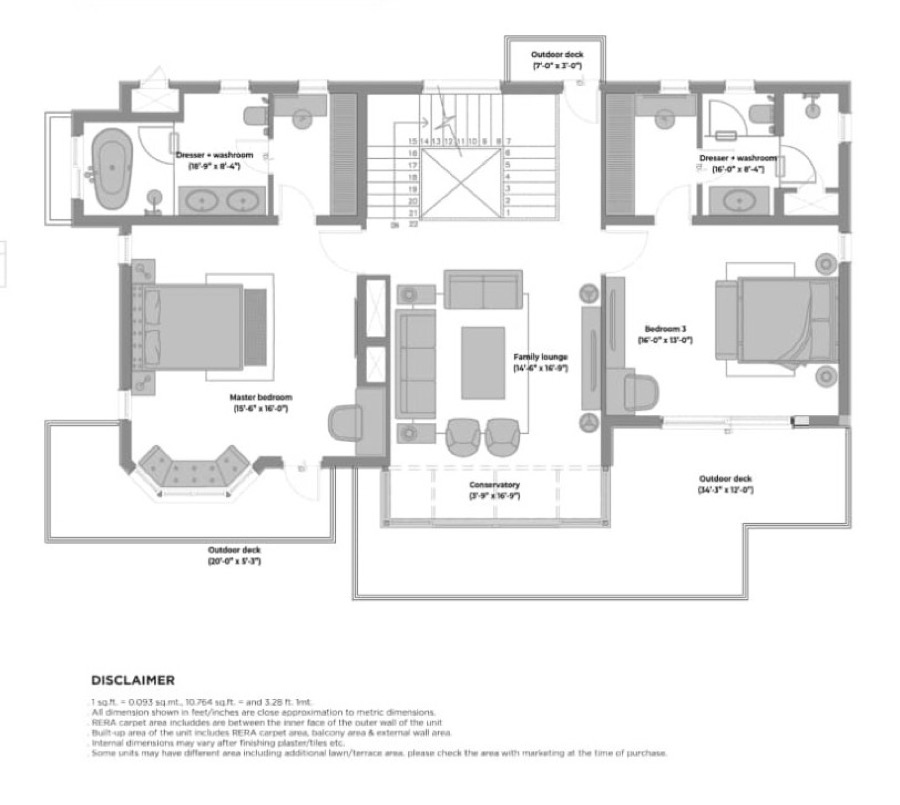 Eldeco Terra and Sol 3 and 4 BHK floor plan configurations