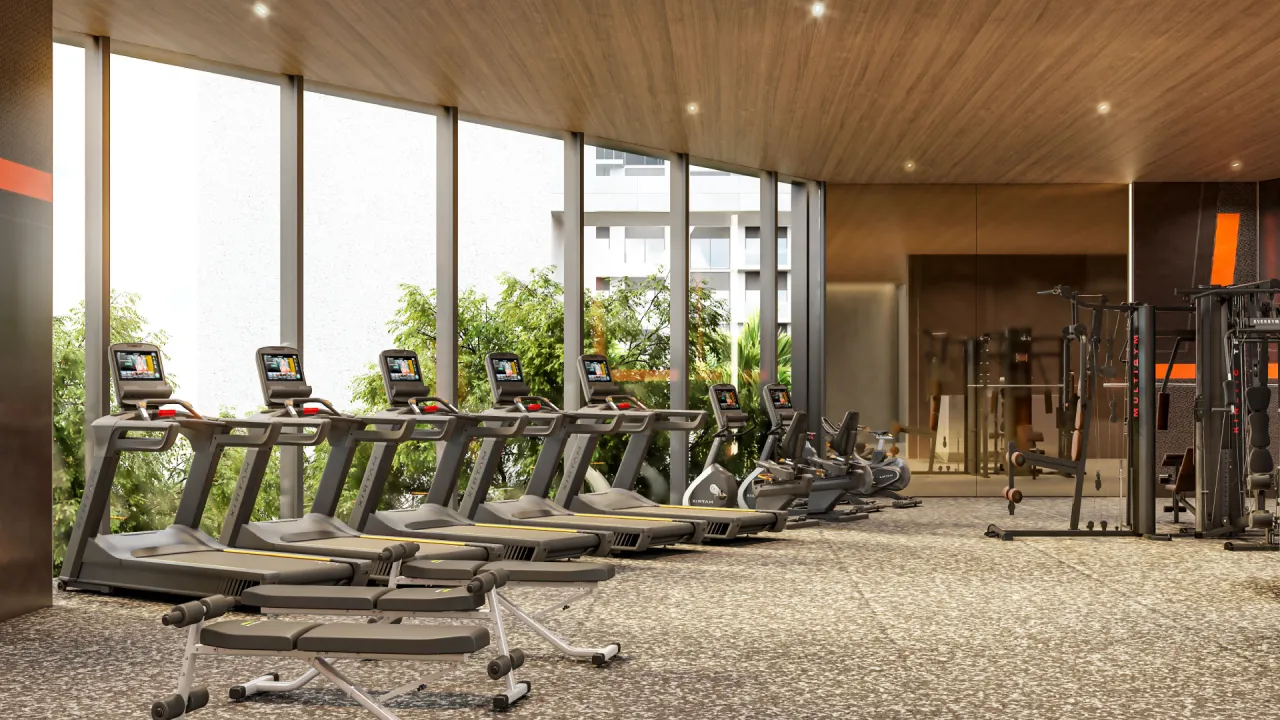 Tonino Lamborghini Residences clubhouse gym render